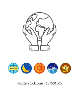 Hands holding Earth globe