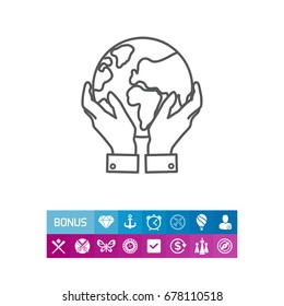 Hands holding Earth globe