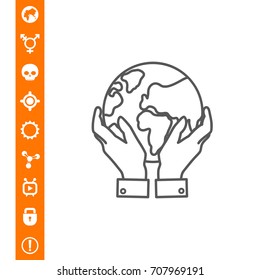 Hands holding Earth globe