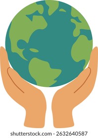 Guardar Manos sosteniendo el globo de la tierra - el planeta Ilustración