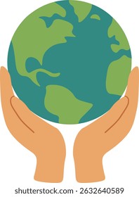 Hands Holding Earth Globe - Save the Planet Illustration