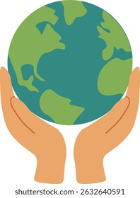 Hands Holding Earth Globe - Save the Planet Illustration