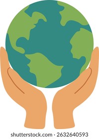 Hands Holding Earth Globe - Save the Planet Illustration