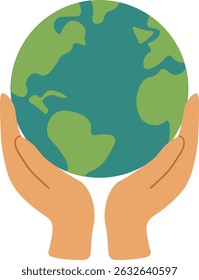 Hands Holding Earth Globe - Save the Planet Illustration
