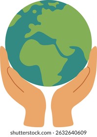 Hands Holding Earth Globe - Save the Planet Illustration