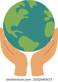 Hands Holding Earth Globe - Save the Planet Illustration