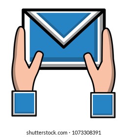 hands holding envelope email social media