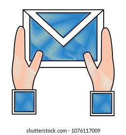hands holding envelope email social media