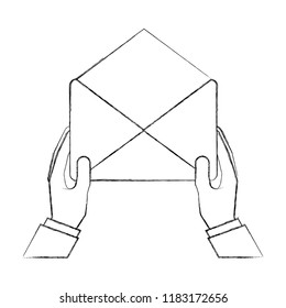 hands holding envelope mail letter