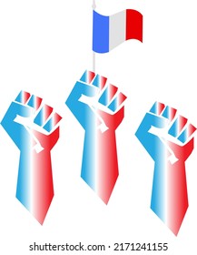  Hands holding flag france happy bastille.Perfect for poster nasioanal for happy bastille day.