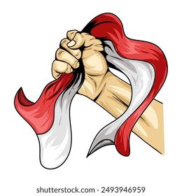 hands holding the flag tightly