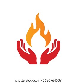 Hands Holding Flame Logo of