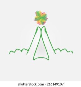 Hands holding flower abstract logo template