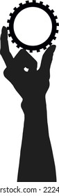 Hands holding gear
