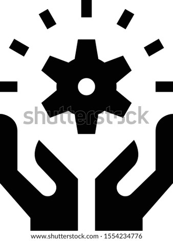 Hands Holding Gear Vector Icon