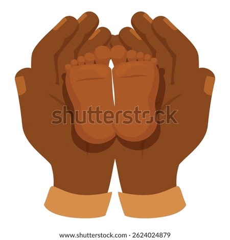 Hands holding gently small baby feet, showing love, care and protection