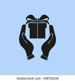 Hands holding a gift.