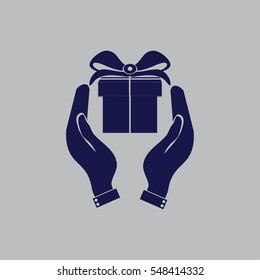 Hands holding a gift.