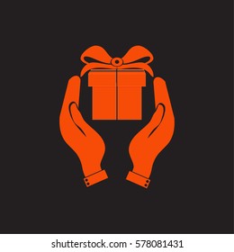 Hands holding a gift.