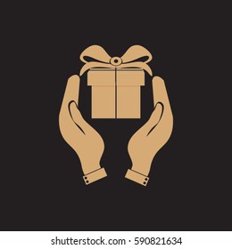 Hands holding a gift.