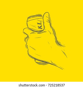 Hands holding glasses with beverages beer letterpress poster. Vintage vector artwork for web graphics, poster, an invitation to a party. Isolated on isolated background. Vector illustration.