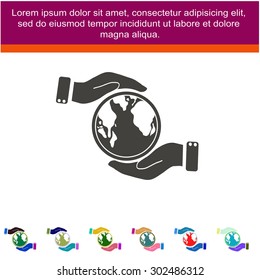 Hands holding globe