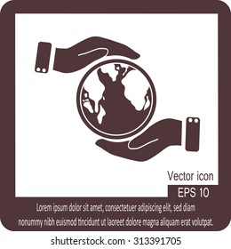 Hands holding globe