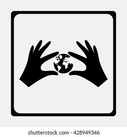 Hands holding globe earth.