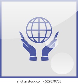 Hands holding globe earth.