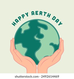 Hands holding globe, earth. Earth day concept