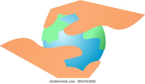 mano de globo o tierra eco de vector climático icono o gráfico aislado