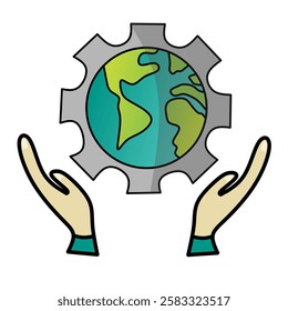 Hands holding globe to save the world or earth planet.