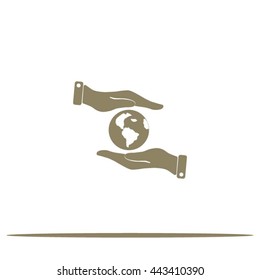 
Hands holding globe sign , vector illustration.