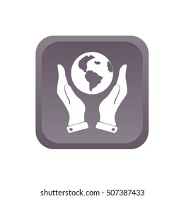 Hands holding globe sign , vector illustration.