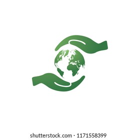 hands holding the globe, vector illustration