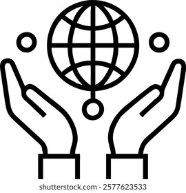 Hands holding a glowing globe with network connections over bokeh concept as Hands cradle a glowing globe wrapped in network connections against a bokeh background. This symbolizes
