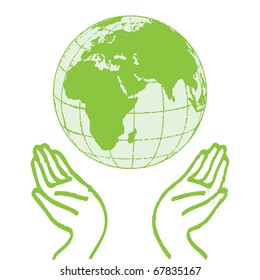 Hands Holding The Green Earth