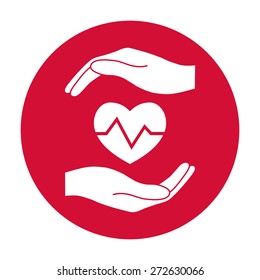 Hands holding heart.