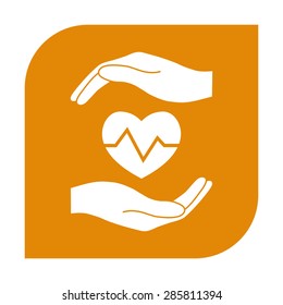 Hands holding heart.
