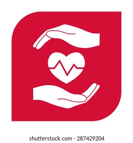 Hands holding heart.