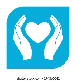 Hands holding heart.