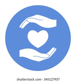 Hands holding heart.