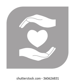 Hands holding heart.