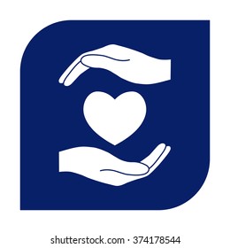 Hands holding heart.