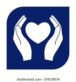 Hands holding heart.