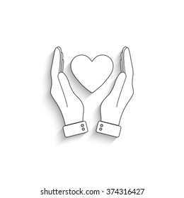 Hands holding the heart