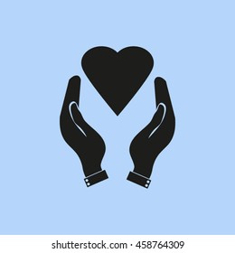 hands holding heart. 