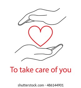 Hands holding the heart