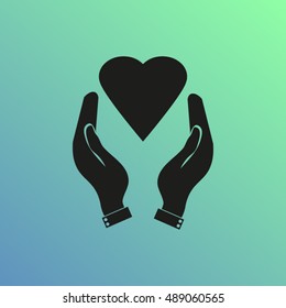 hands holding heart. 