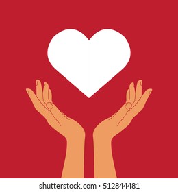Hands holding heart